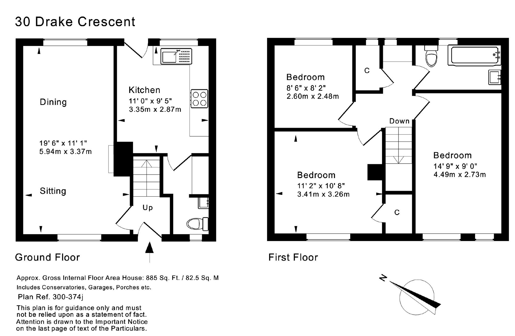 Floorplans For Drake Crescent, Kidderminster